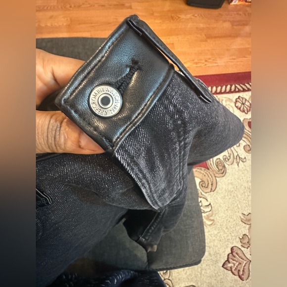 Abercrombie & Fitch denim &Faux Leather the Ankle Straight Ultra High Rise Jeans - Picture 6 of 14